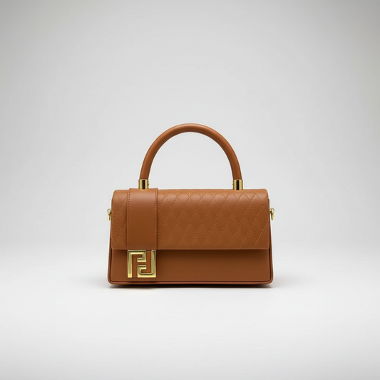V1403 flap bag in caramel tan