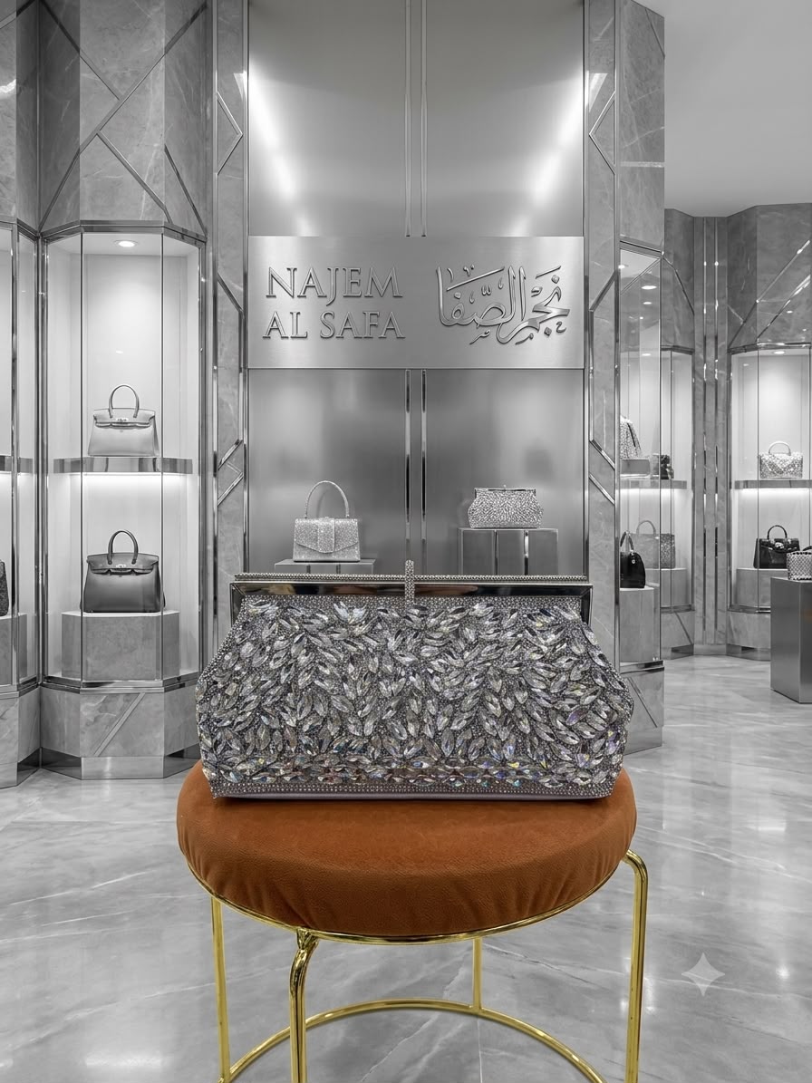 Crystal Embellished Evening Clutch Bag