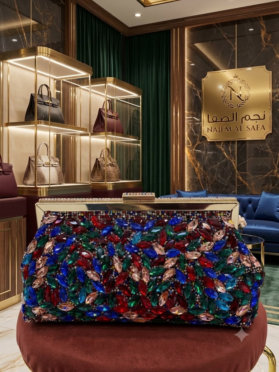 Crystal Embellished Evening Clutch Bag