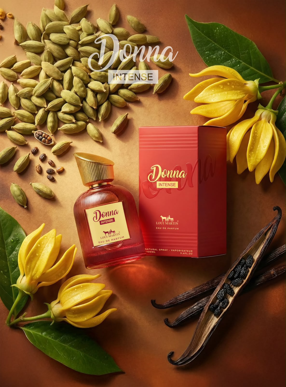 Donna Intense eau de parfum 100ml by Loui Martin with cardamom, ylang ylang and vanilla
