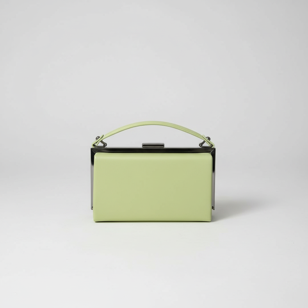 V1065 box handbag in lime green