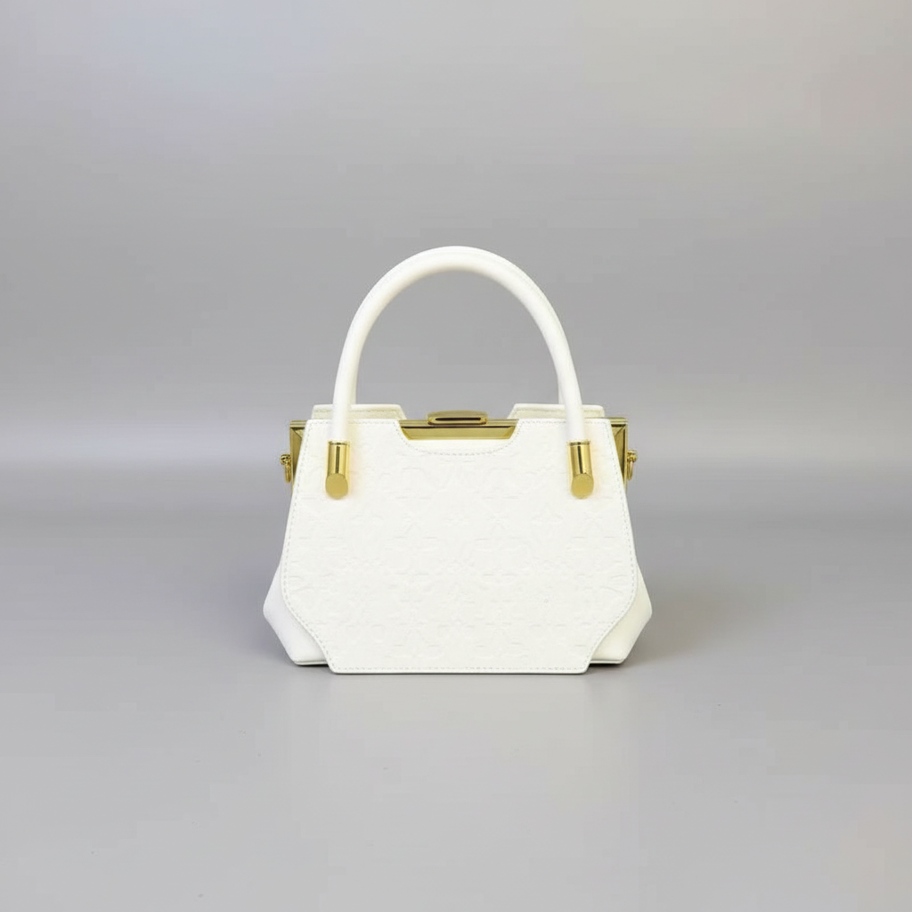 V1132 mini frame handbag in white