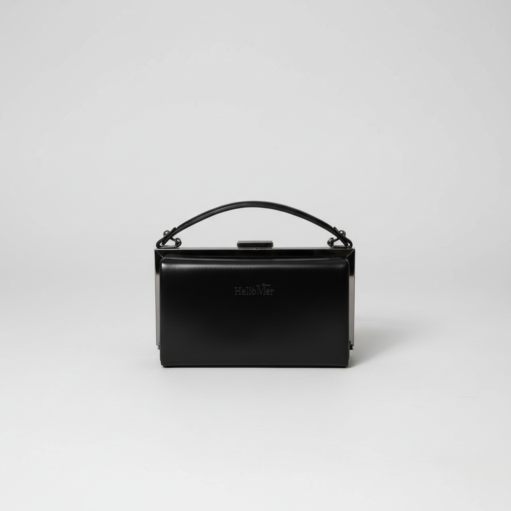 V1065 box handbag in black