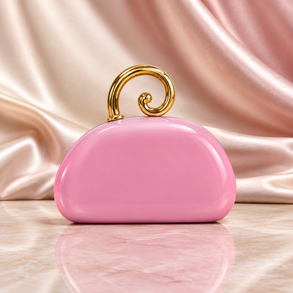 Pink dome clutch