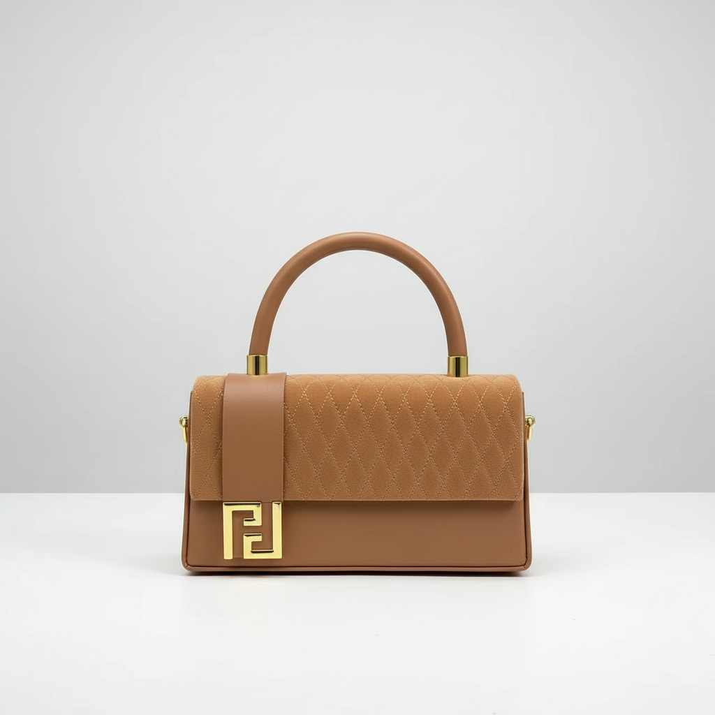 V1403 flap bag in taupe