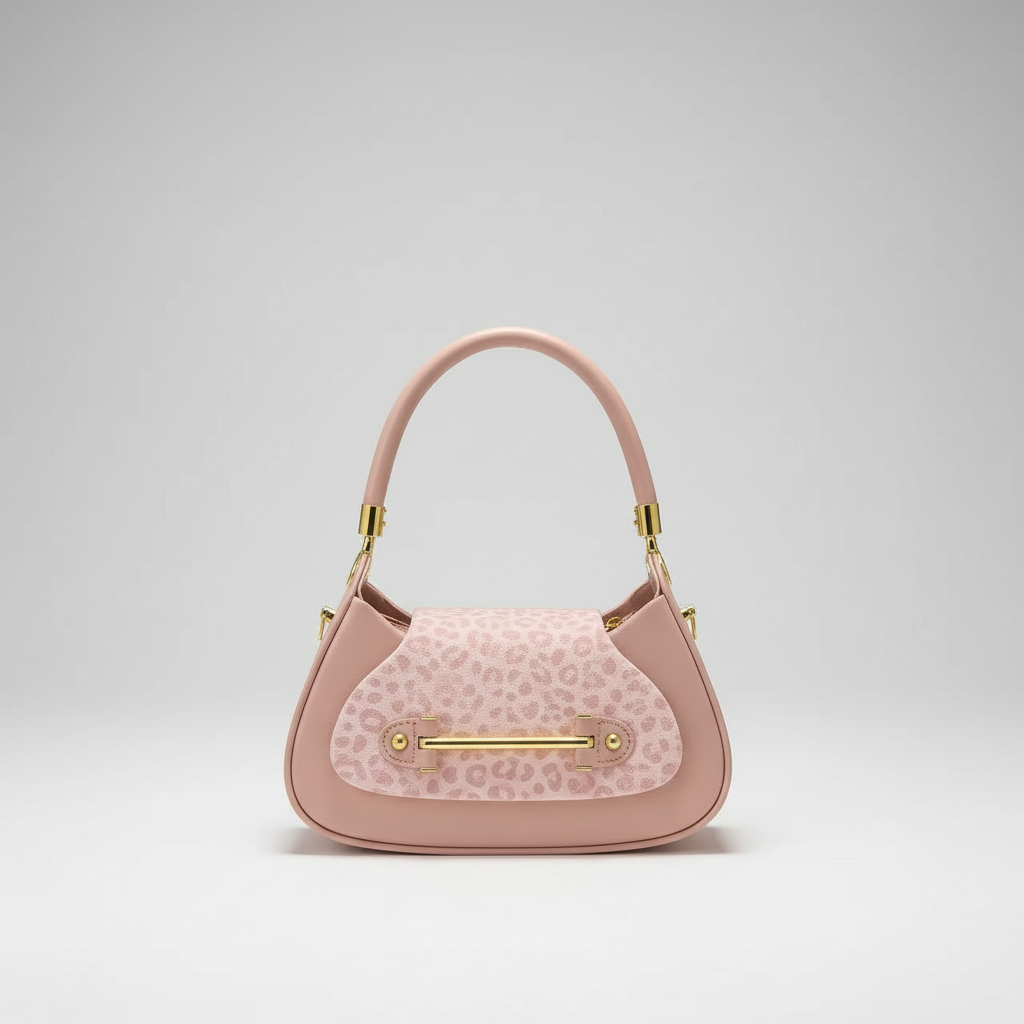 V1286 curved shoulder bag in pink