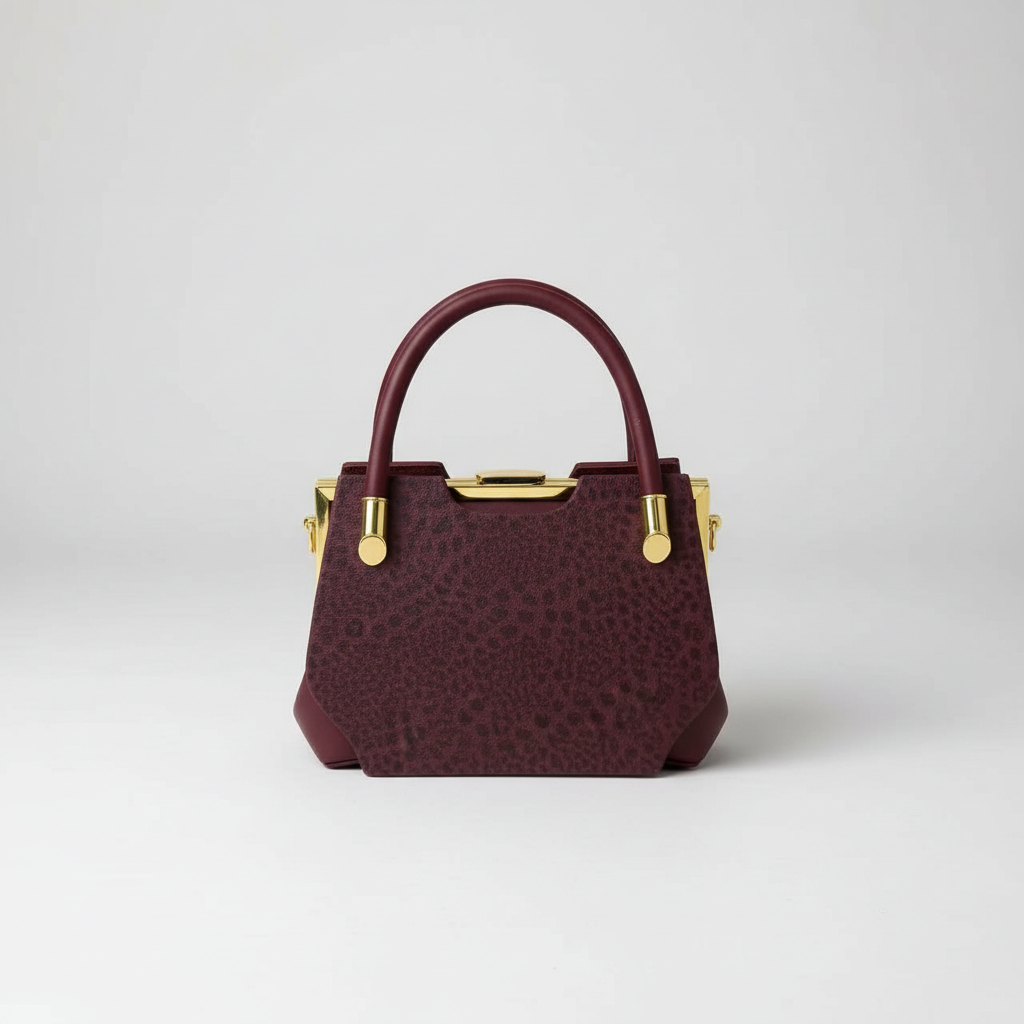 V1132 mini frame handbag in burgundy red
