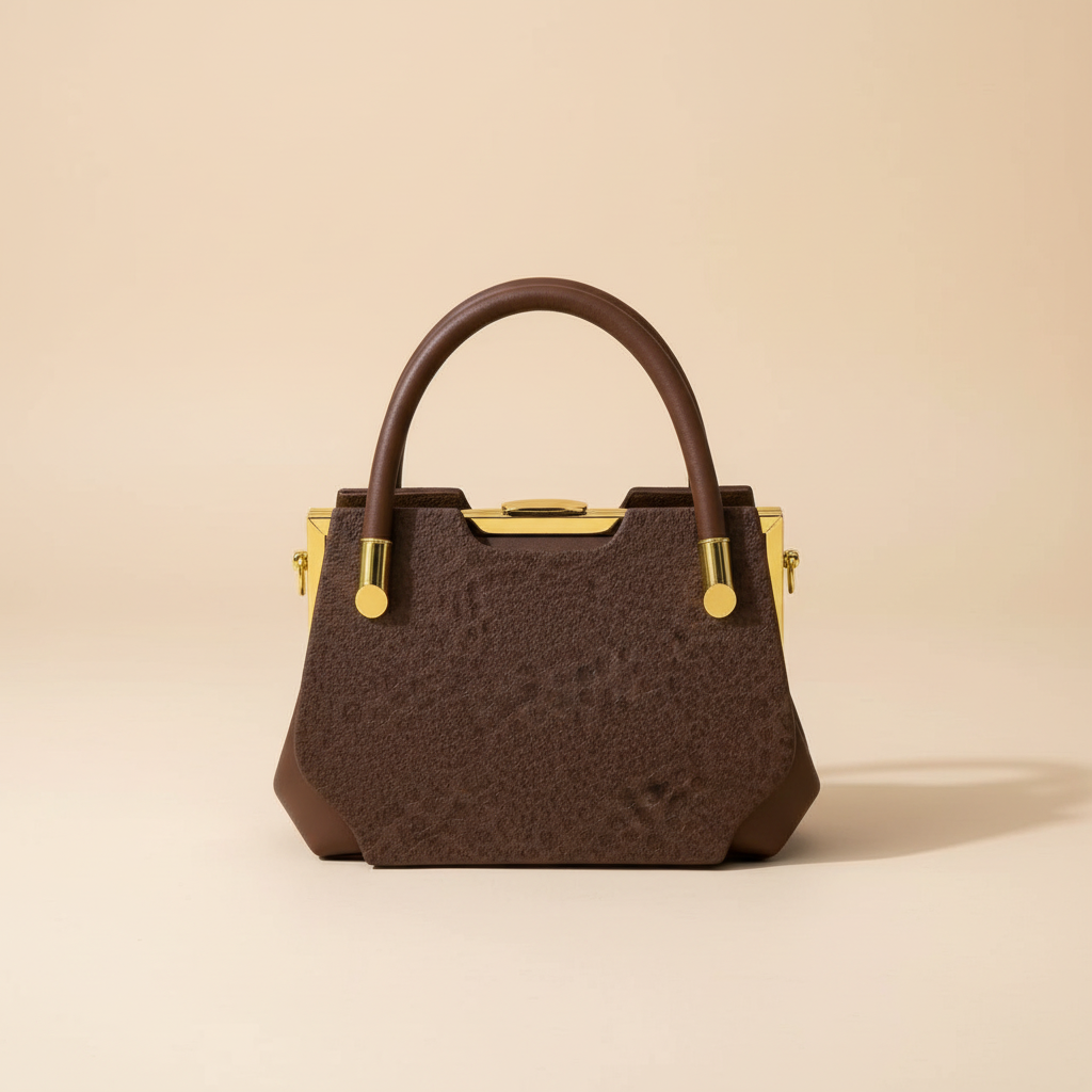 V1132 mini frame handbag in dark brown