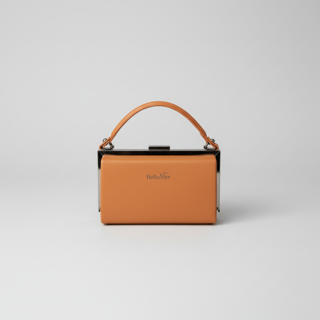 V1065 box handbag in caramel tan