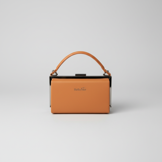 V1065 box handbag in caramel tan