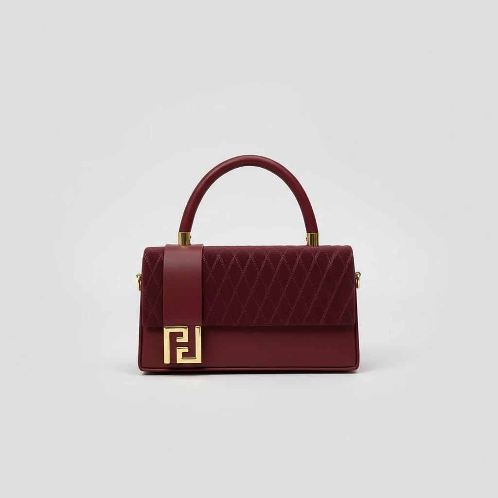 V1403 flap bag in burgundy