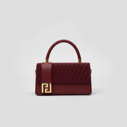 V1403 flap bag in burgundy