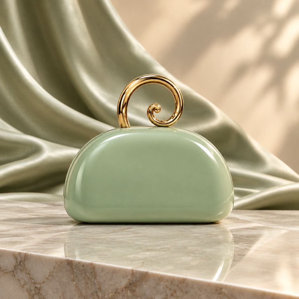 Sage green dome clutch