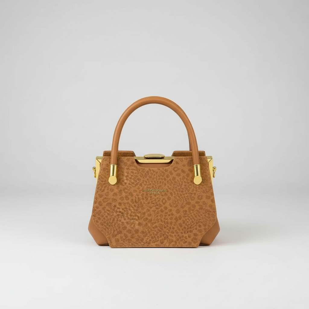 V1132 mini frame handbag in camel tan
