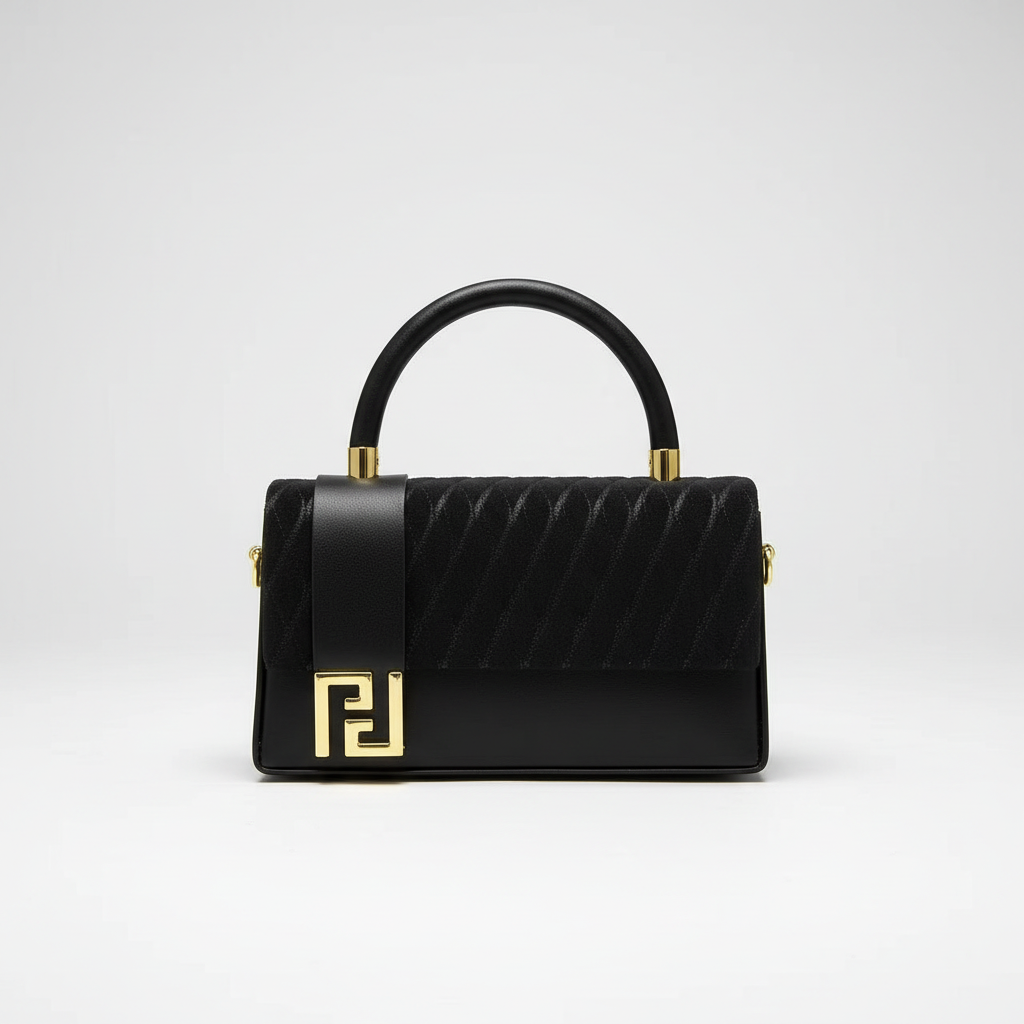 V1403 flap bag in black