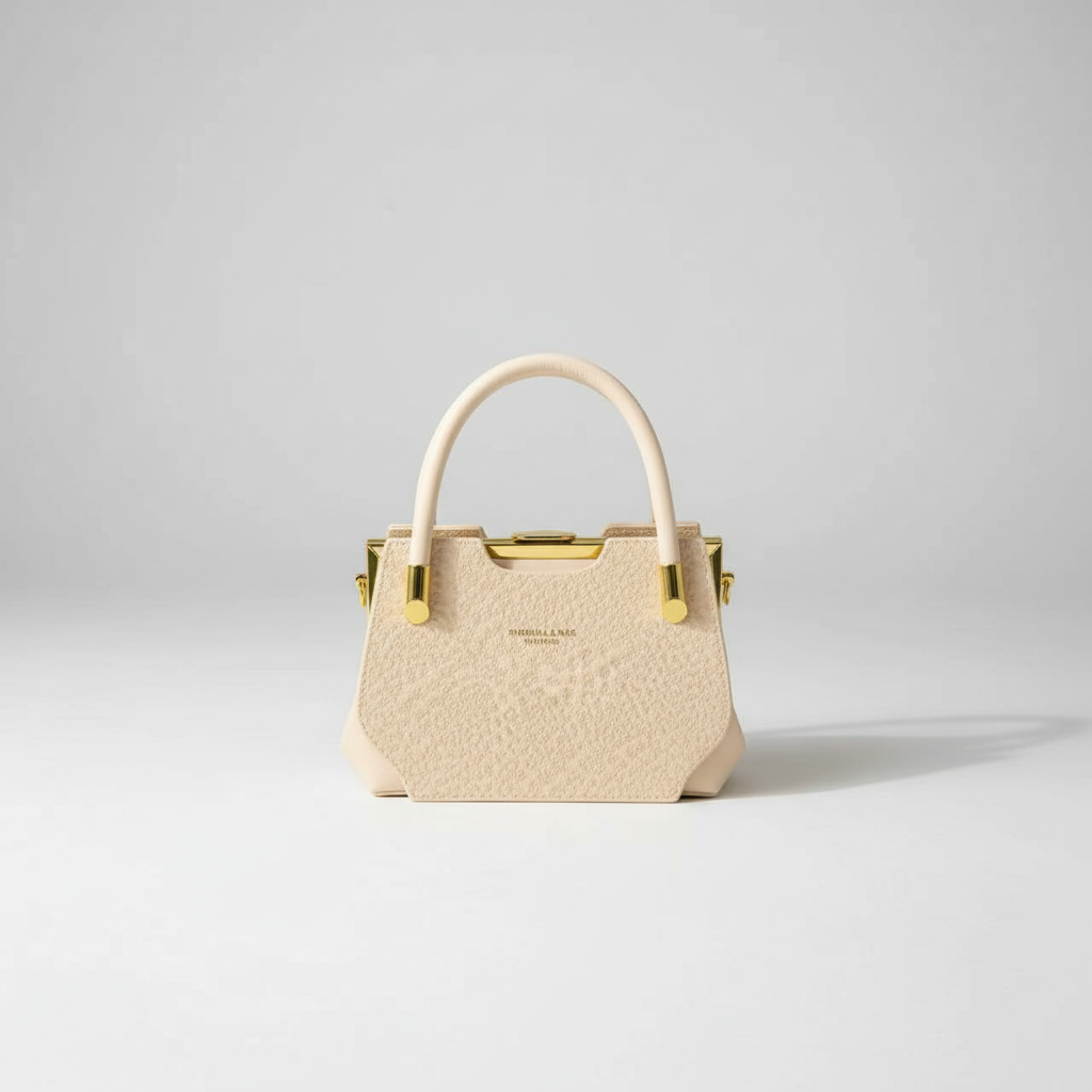V1132 mini frame handbag in cream beige