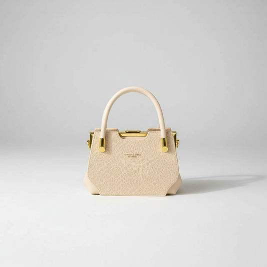 V1132 mini frame handbag in cream beige