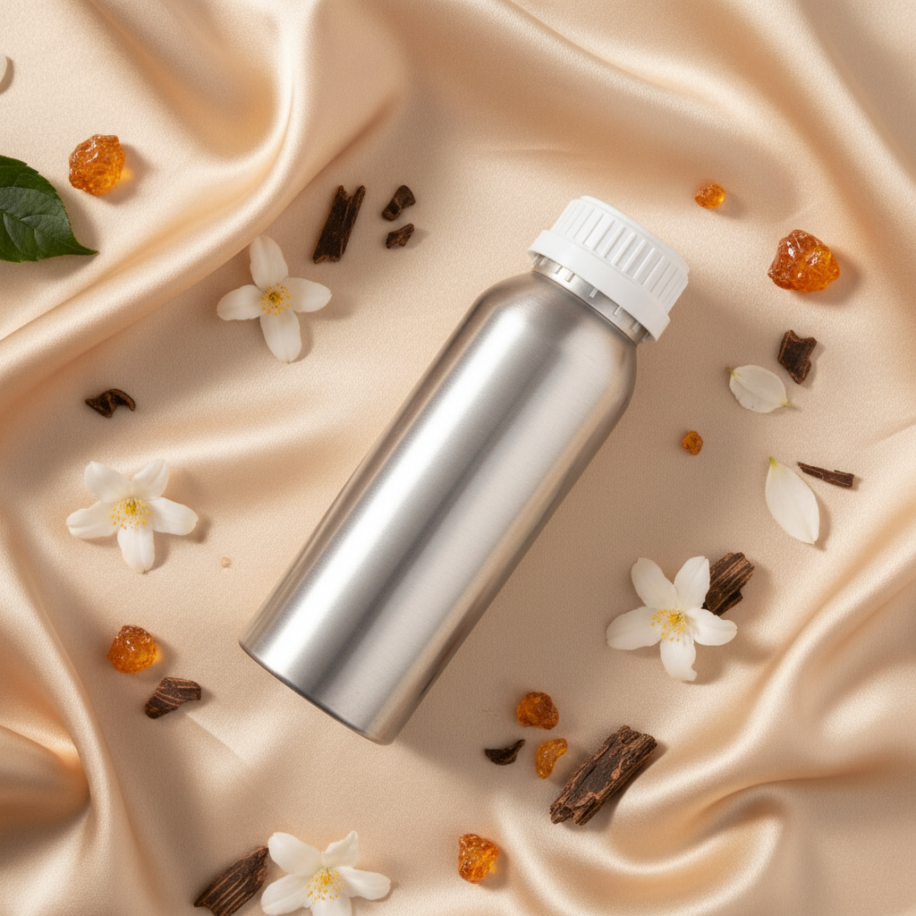 1kg fragrance oil canister on silk with amber resin