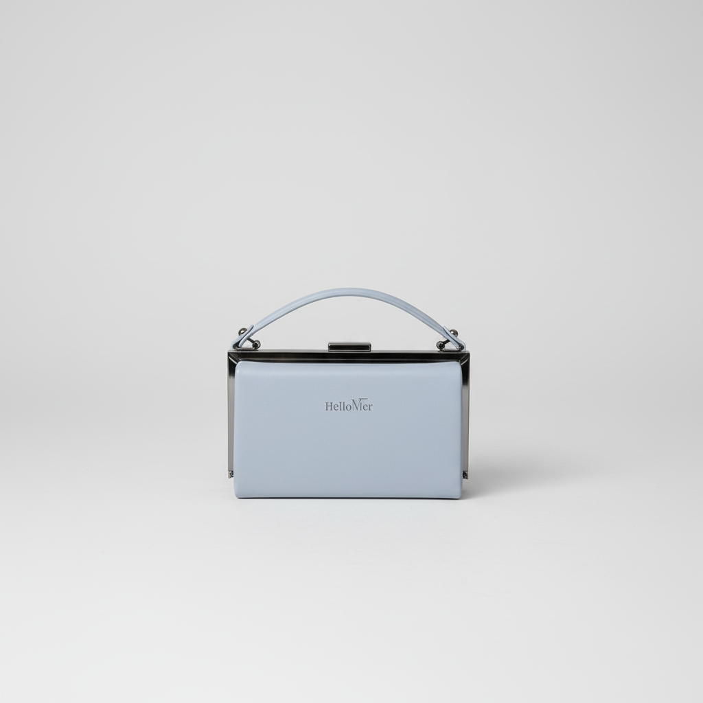 V1065 box handbag in powder blue