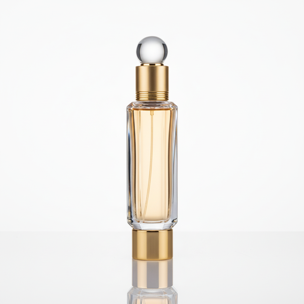 Luxury perfume bottle on white background